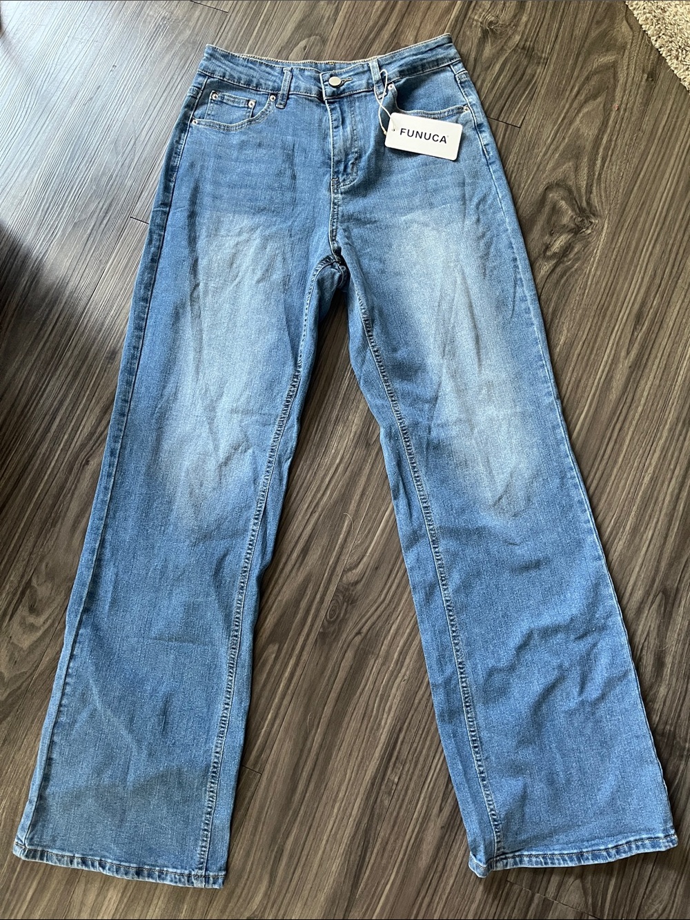 Funuca Women’s Blue Straight-Leg Jeans 6L